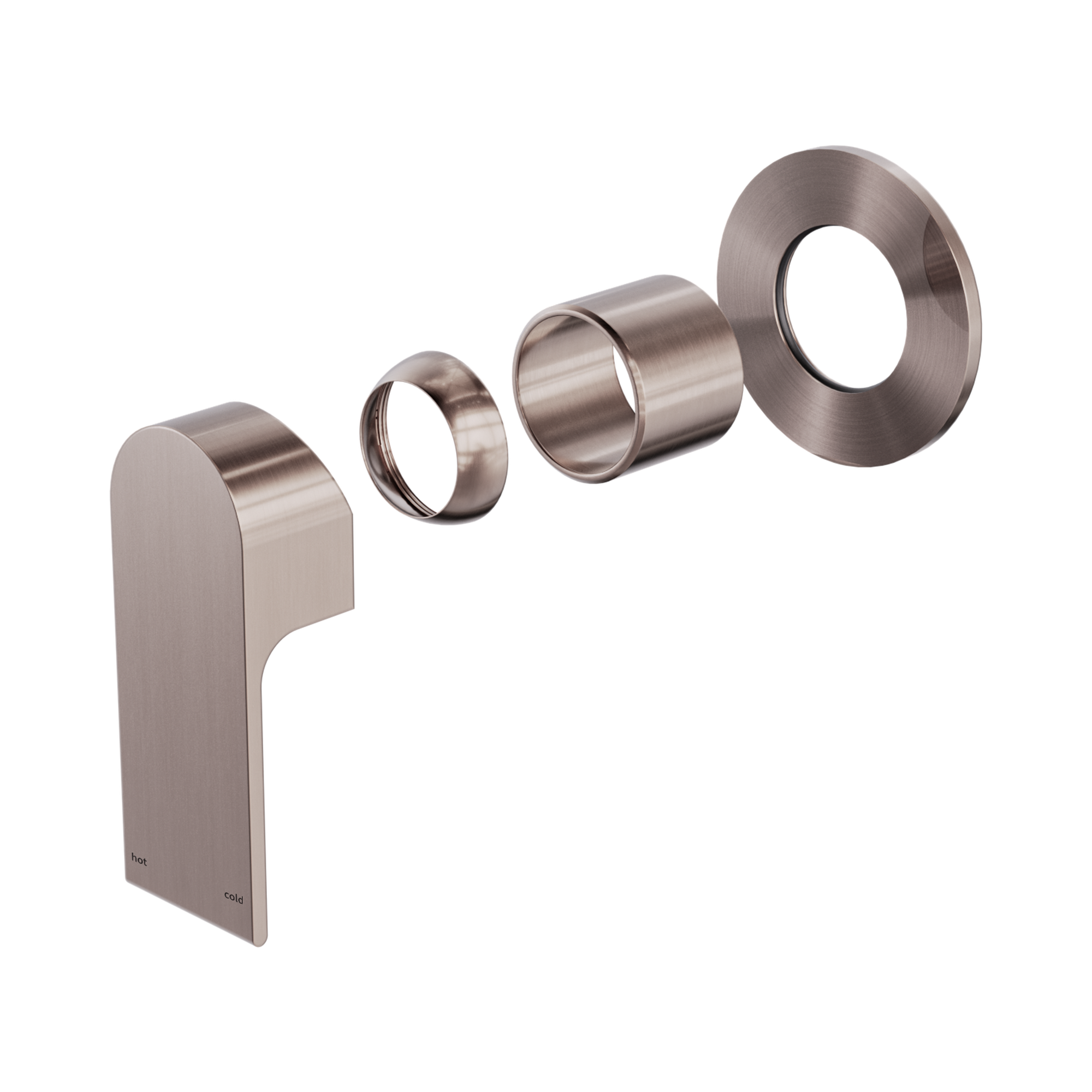 Nero Bianca Wall/Shower Mixer 80mm Plate Trim Kits Only, Brushed Bronze