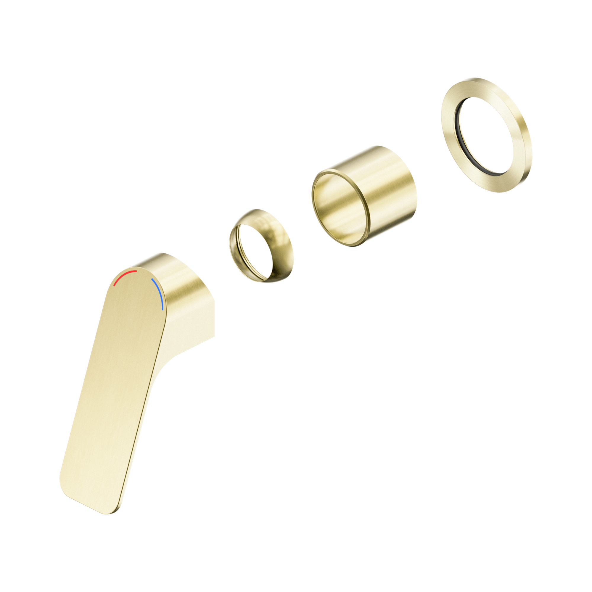 Nero Bianca Care Wall/Shower Mixer 60mm Plate Trim Kits Only, Brushed Gold