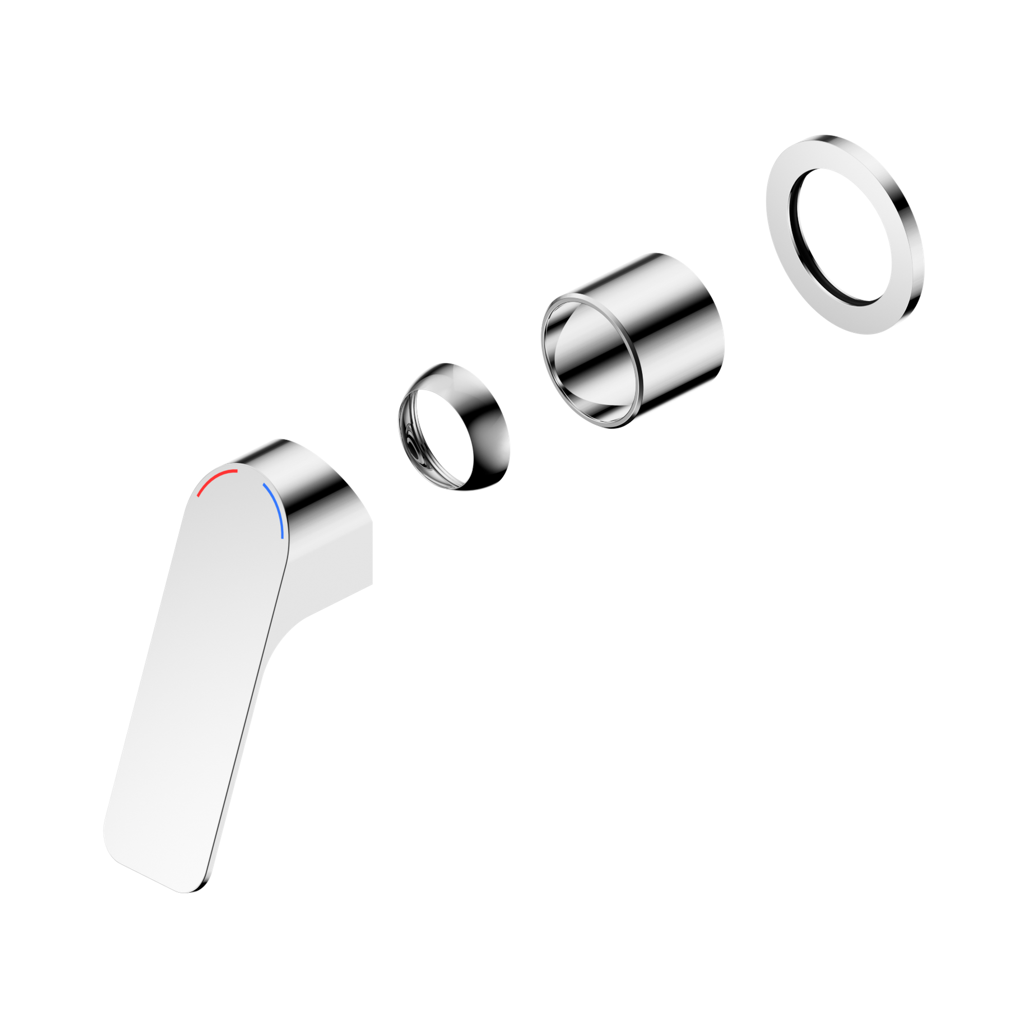 Nero Bianca Care Wall/Shower Mixer 60mm Plate Trim Kits Only, Chrome