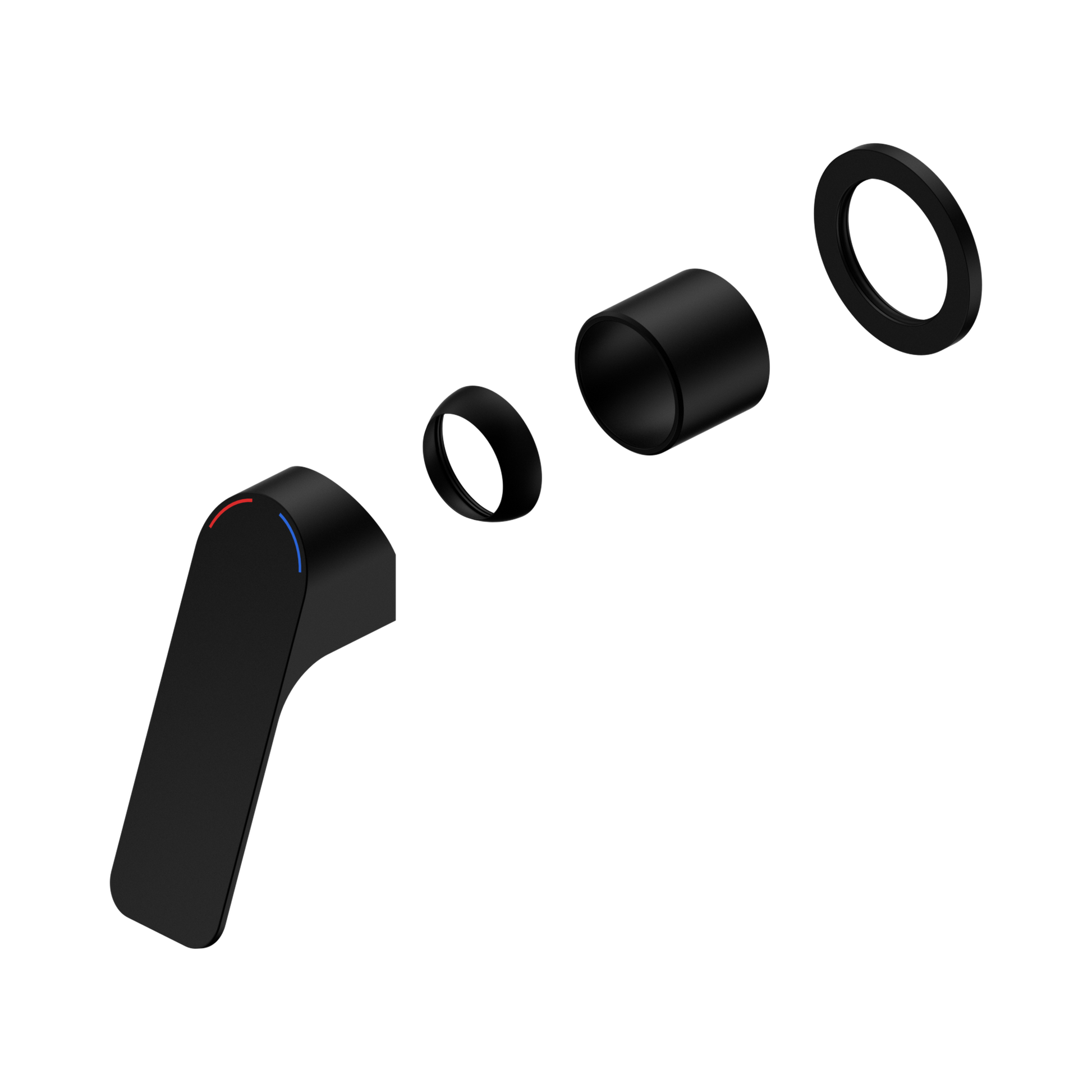 Nero Bianca Care Wall/Shower Mixer 60mm Plate Trim Kits Only, Matte Black