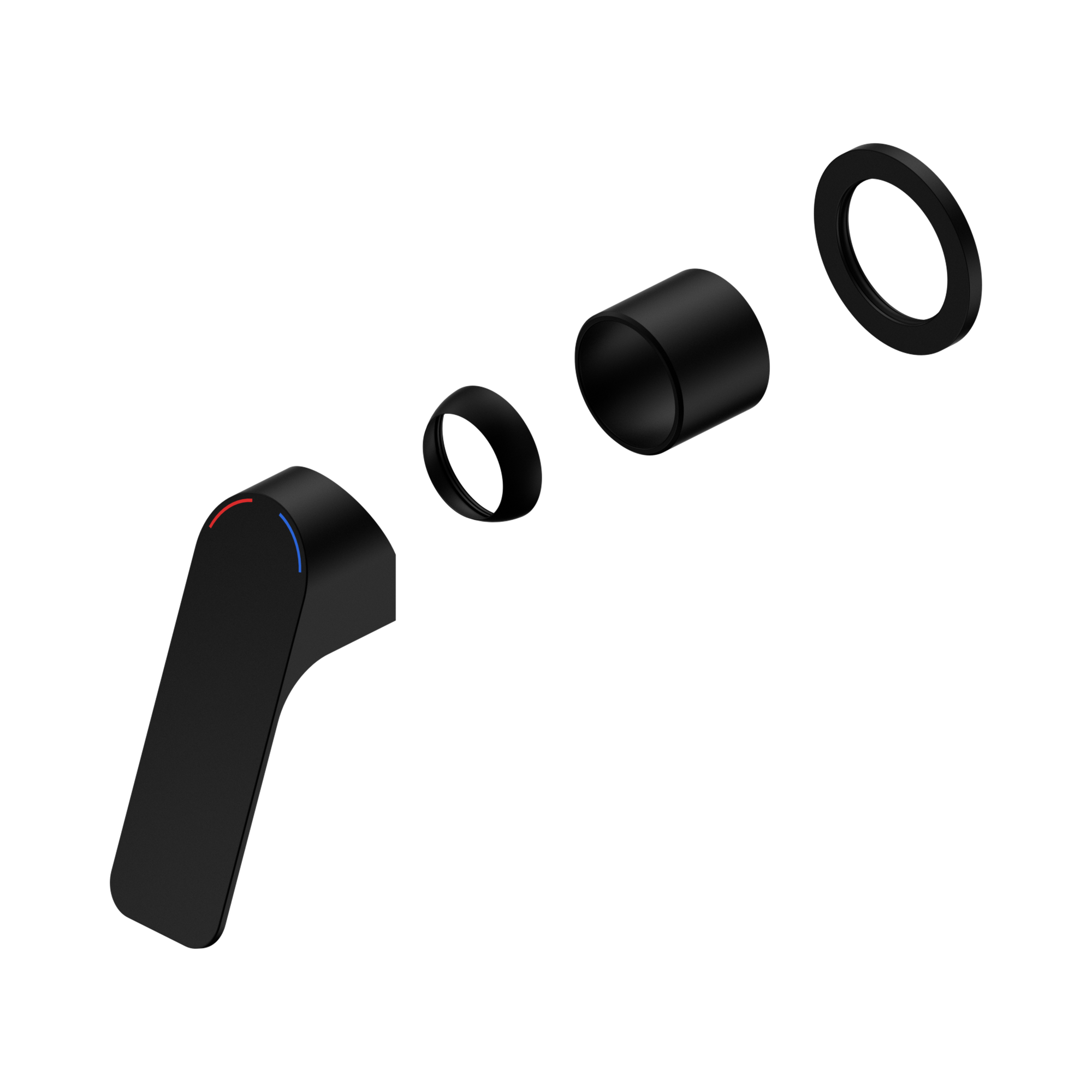 Nero Bianca Care Wall/Shower Mixer 60mm Plate Trim Kits Only, Matte Black