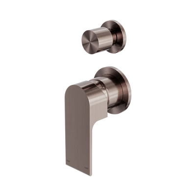 Nero Bianca Shower Mixer With Diverter Separate Back Plate, Brushed Bronze