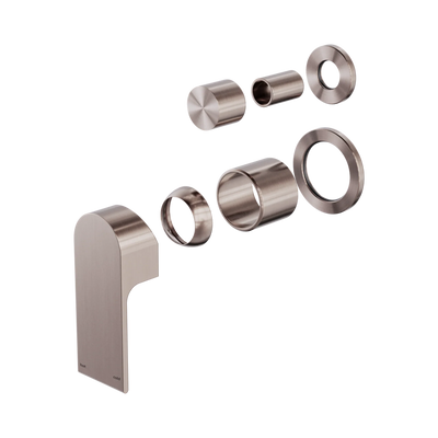 Nero Bianca Shower Mixer With Diverter Separate Back Plate Trim Kits Only, Brushed Bronze