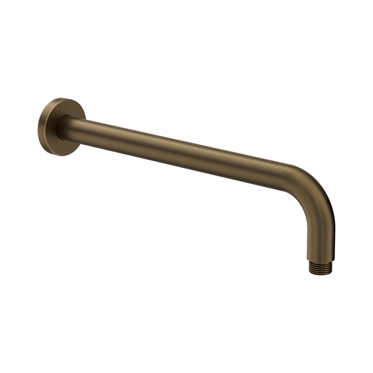 Nero Round Shower Arm 330mm Length, Tumbled Antique Brass