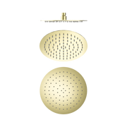 Nero 250mm Round Stainless Steel Shower Head 4 Star Rating, Brushed Gold