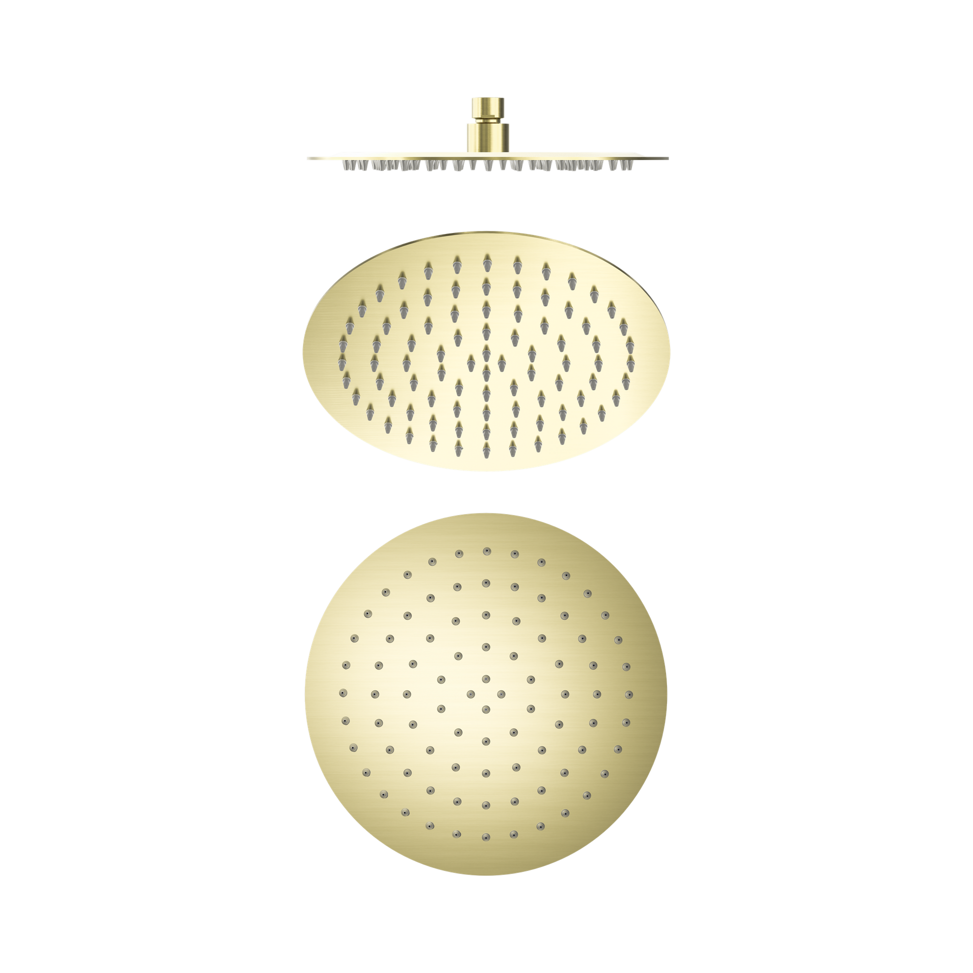Nero 250mm Round Stainless Steel Shower Head 4 Star Rating, Brushed Gold