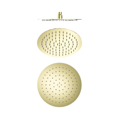 Nero 250mm Round Stainless Steel Shower Head 4 Star Rating, Brushed Gold