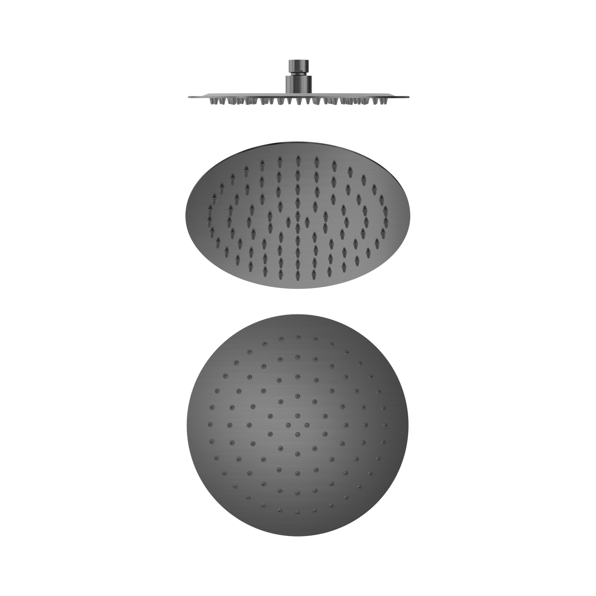 Nero 250mm Round Stainless Steel Shower Head 4 Star Rating, Gun Metal
