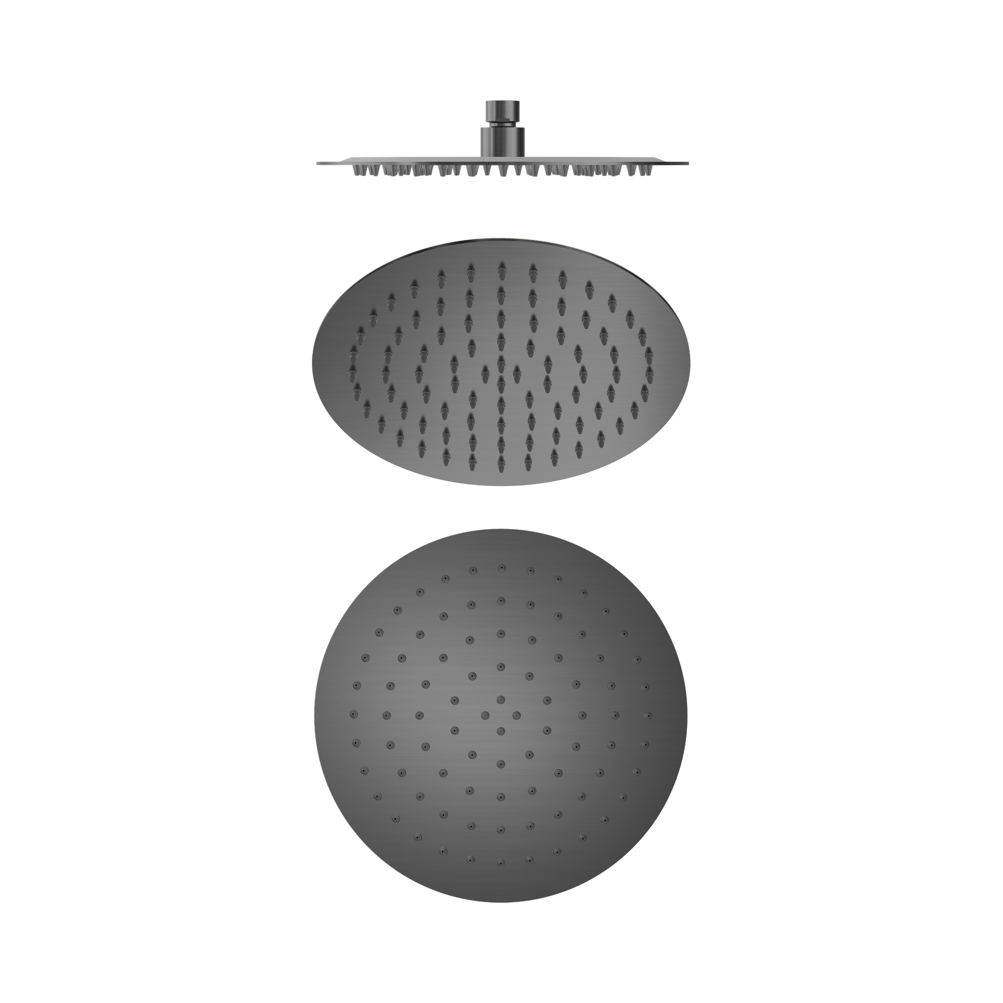 Nero 250mm Round Stainless Steel Shower Head 4 Star Rating, Gun Metal