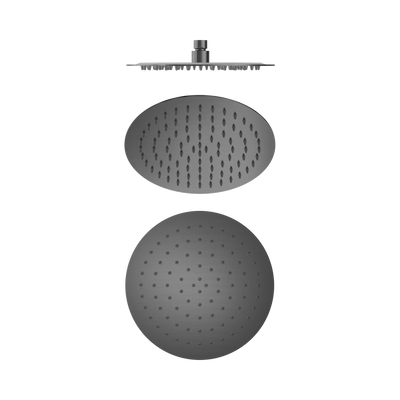 Nero 250mm Round Stainless Steel Shower Head 4 Star Rating, Gun Metal