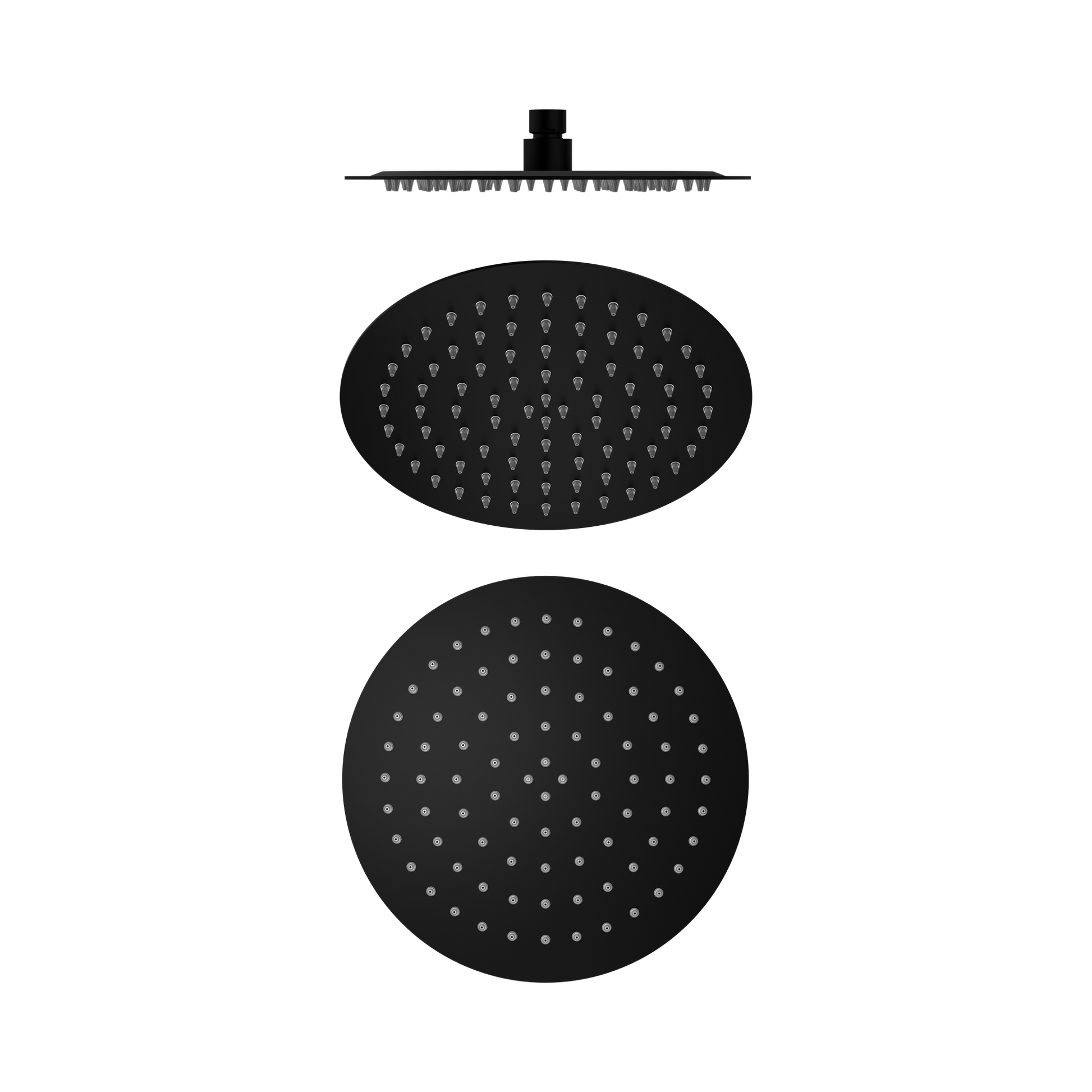 Nero 250mm Round Stainless Steel Shower Head 4 Star Rating, Matte Black