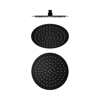 Nero 250mm Round Stainless Steel Shower Head 4 Star Rating, Matte Black