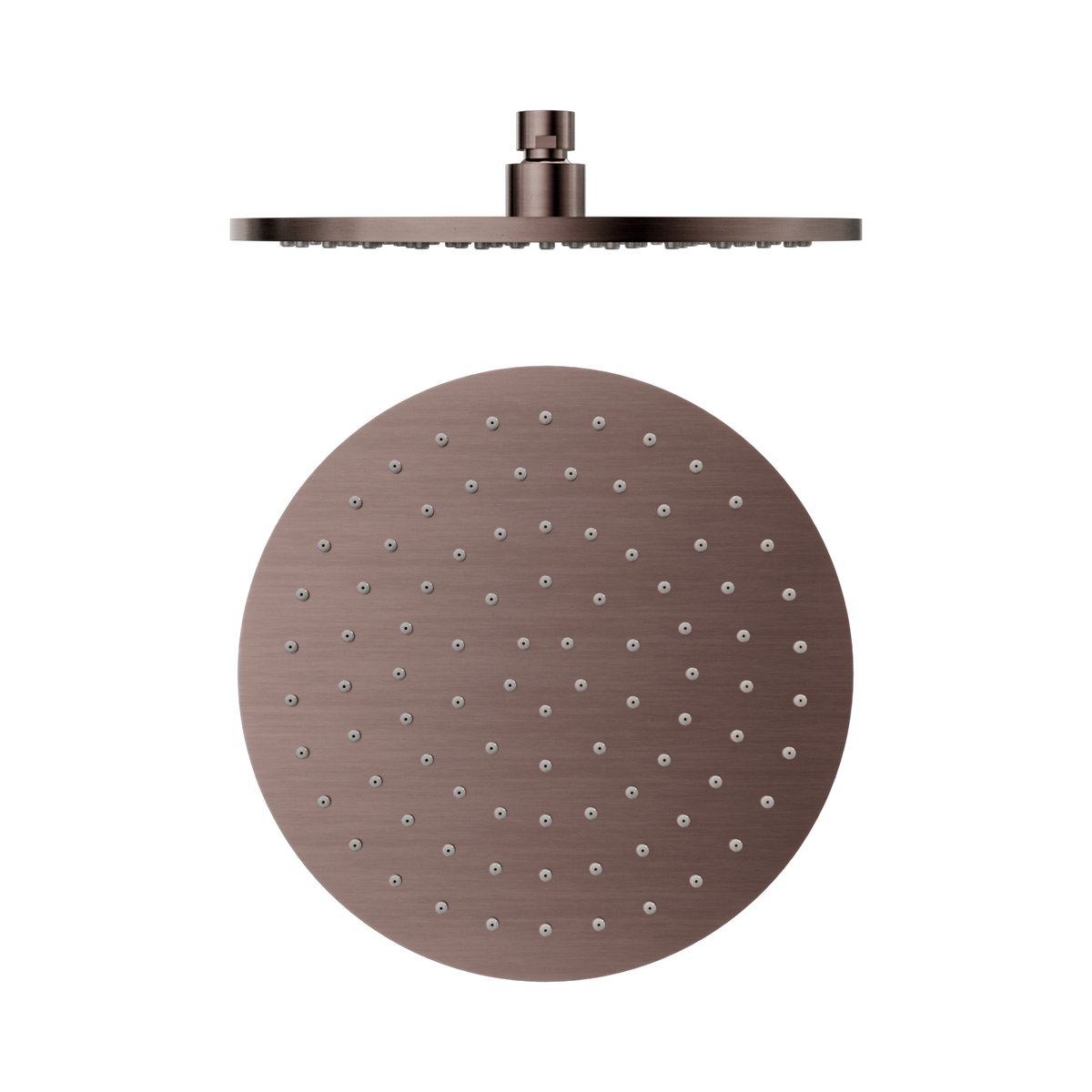 Nero 250mm Round Metal Shower Head II, Brushed Bronze