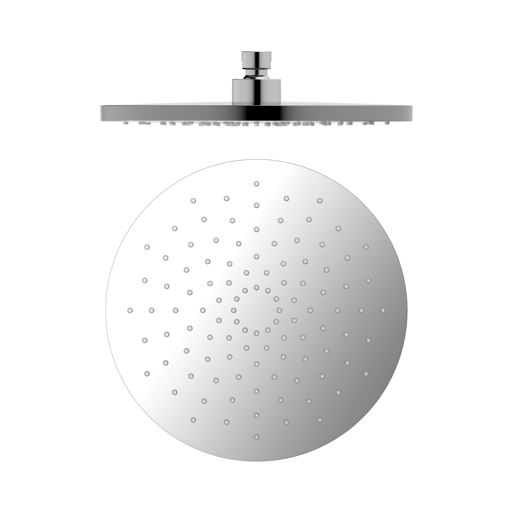 Nero 250mm ABS Round Shower Head, Chrome