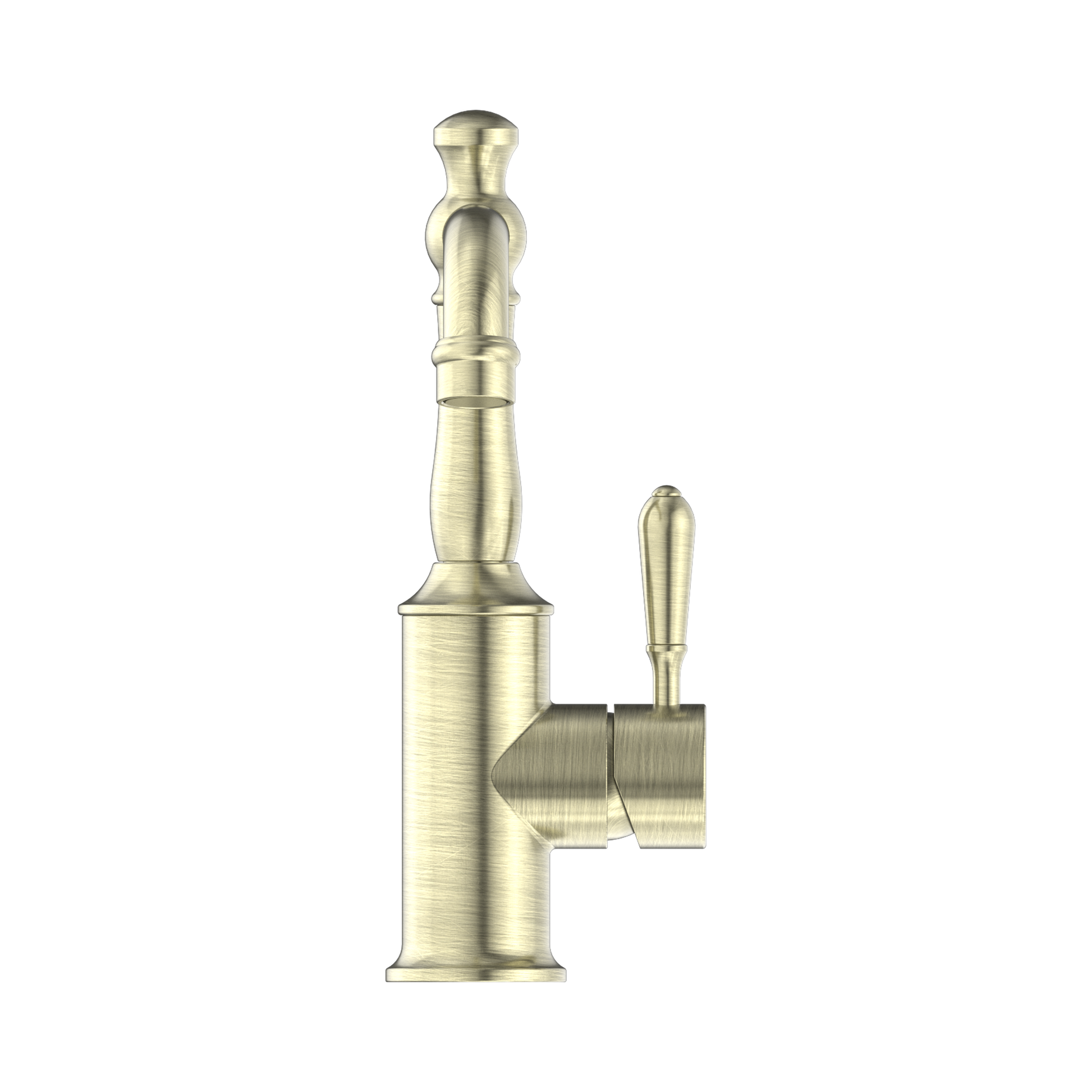 Nero York Basin Mixer With Metal Lever Aged Brass