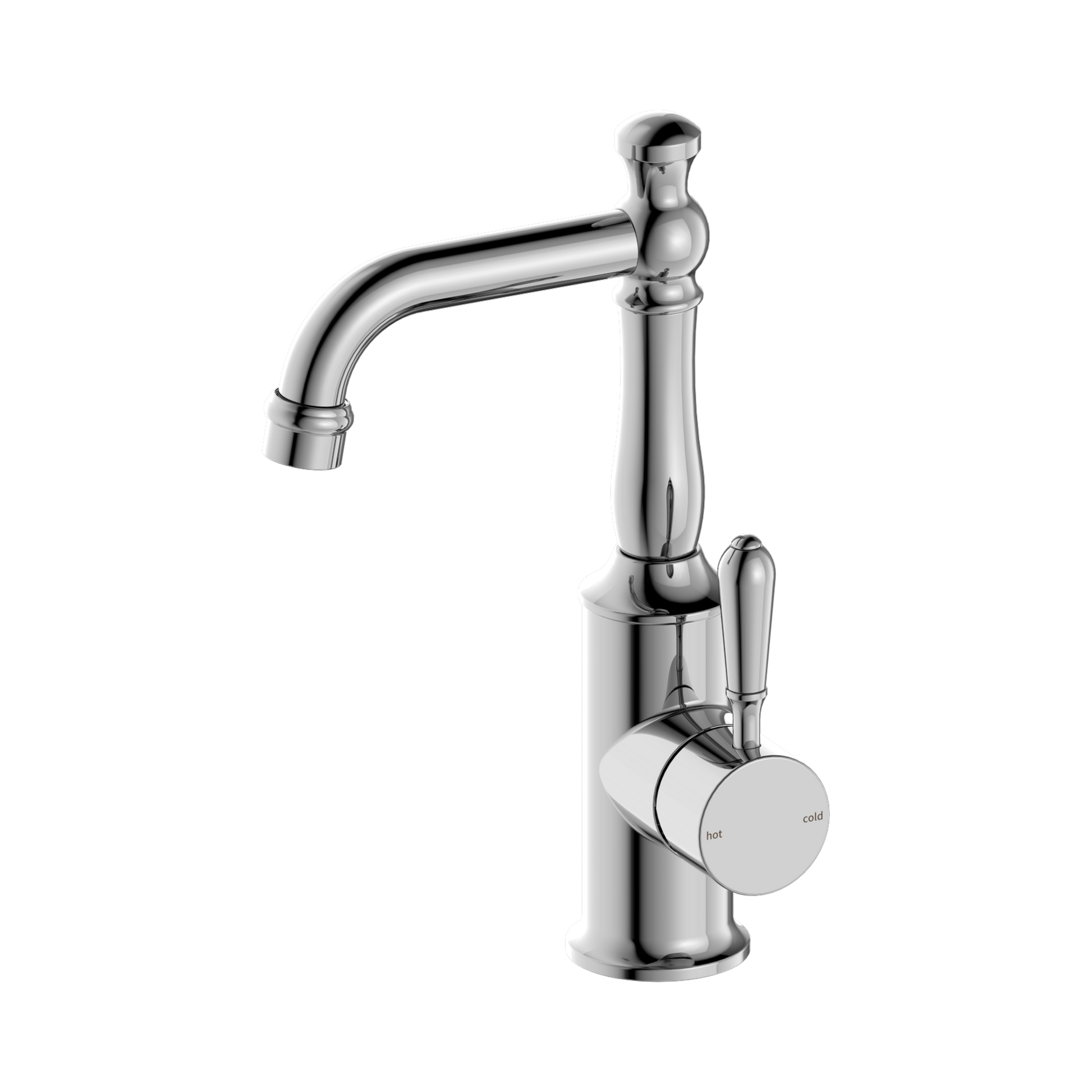 Nero York Basin Mixer With Metal Lever, Chrome