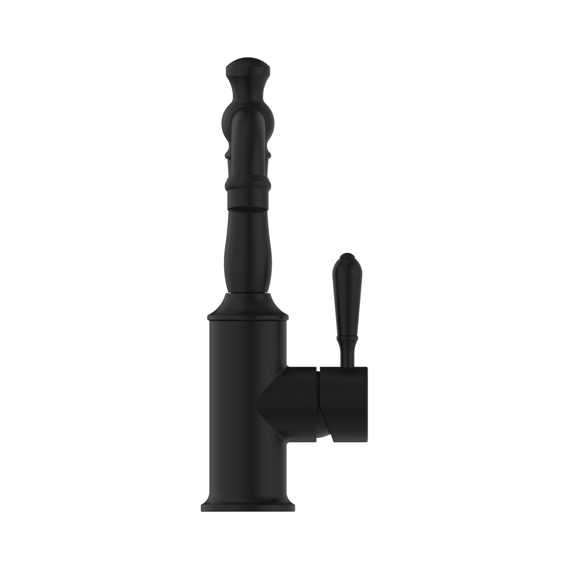Nero York Basin Mixer With Metal Lever, Matte Black
