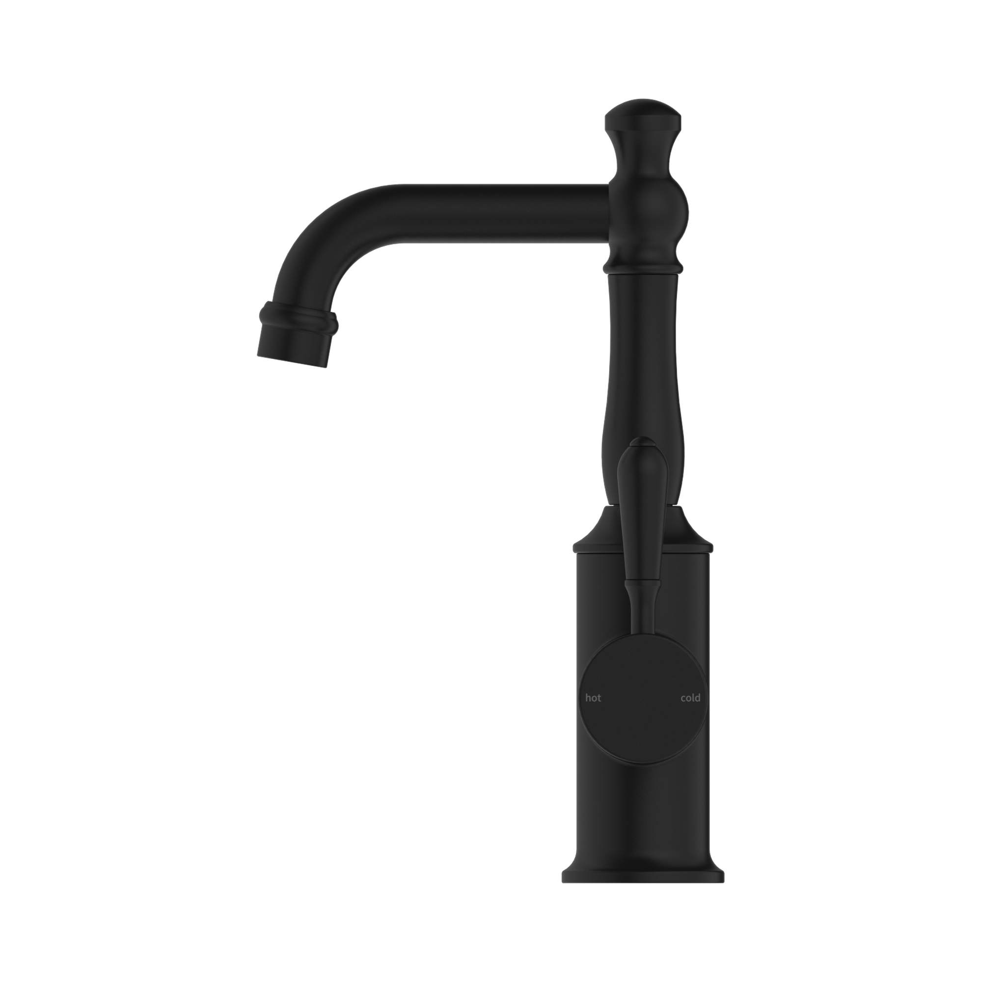 Nero York Basin Mixer With Metal Lever, Matte Black
