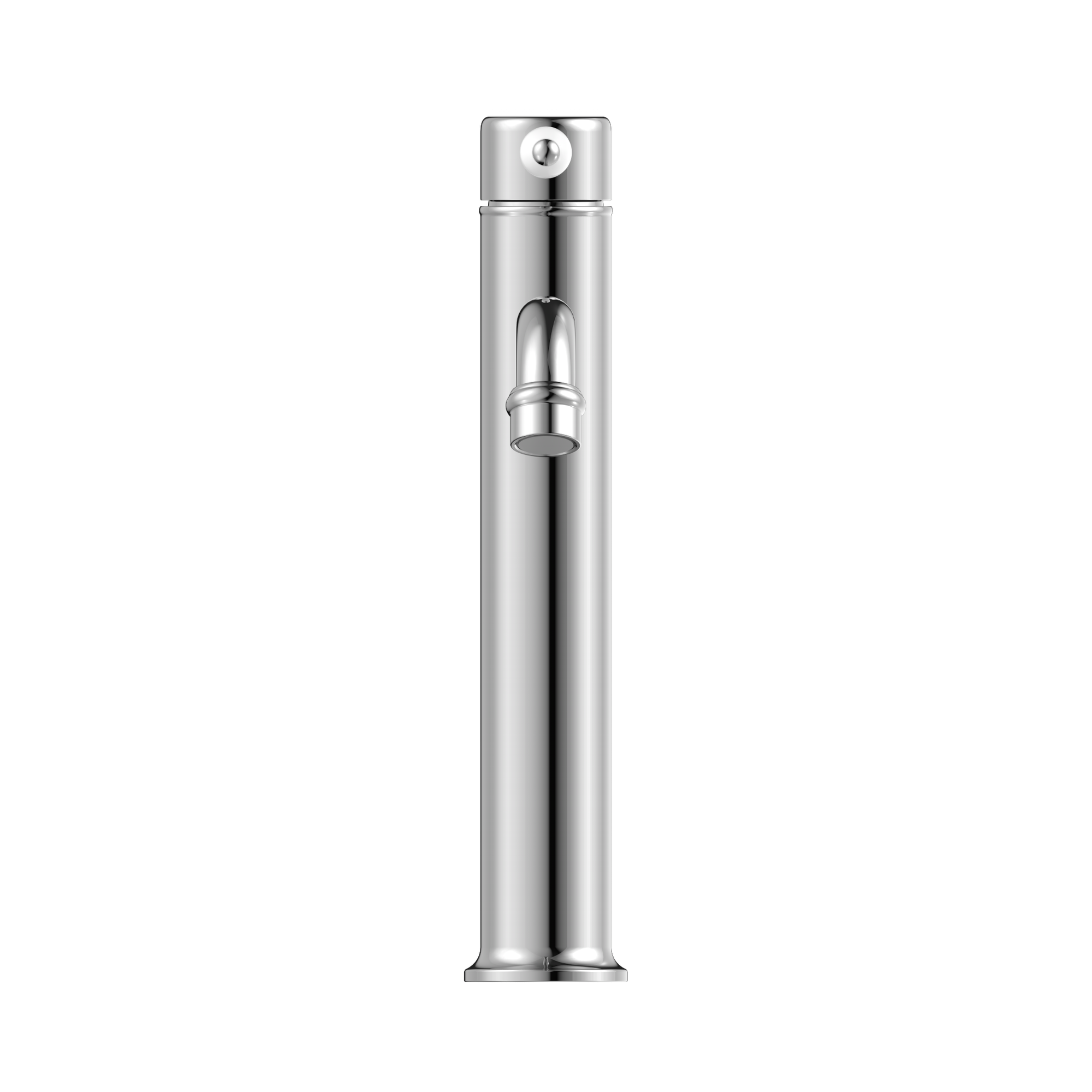 Nero York Straight Tall Basin Mixer With White Porcelain Lever, Chrome