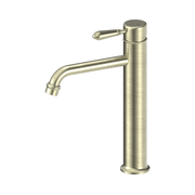 Nero York Straight Tall Basin Mixer With Metal Lever Aged Brass