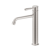 Nero York Straight Tall Basin Mixer With Metal Lever, Brushed Nickel