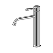 Nero York Straight Tall Basin Mixer With Metal Lever, Chrome