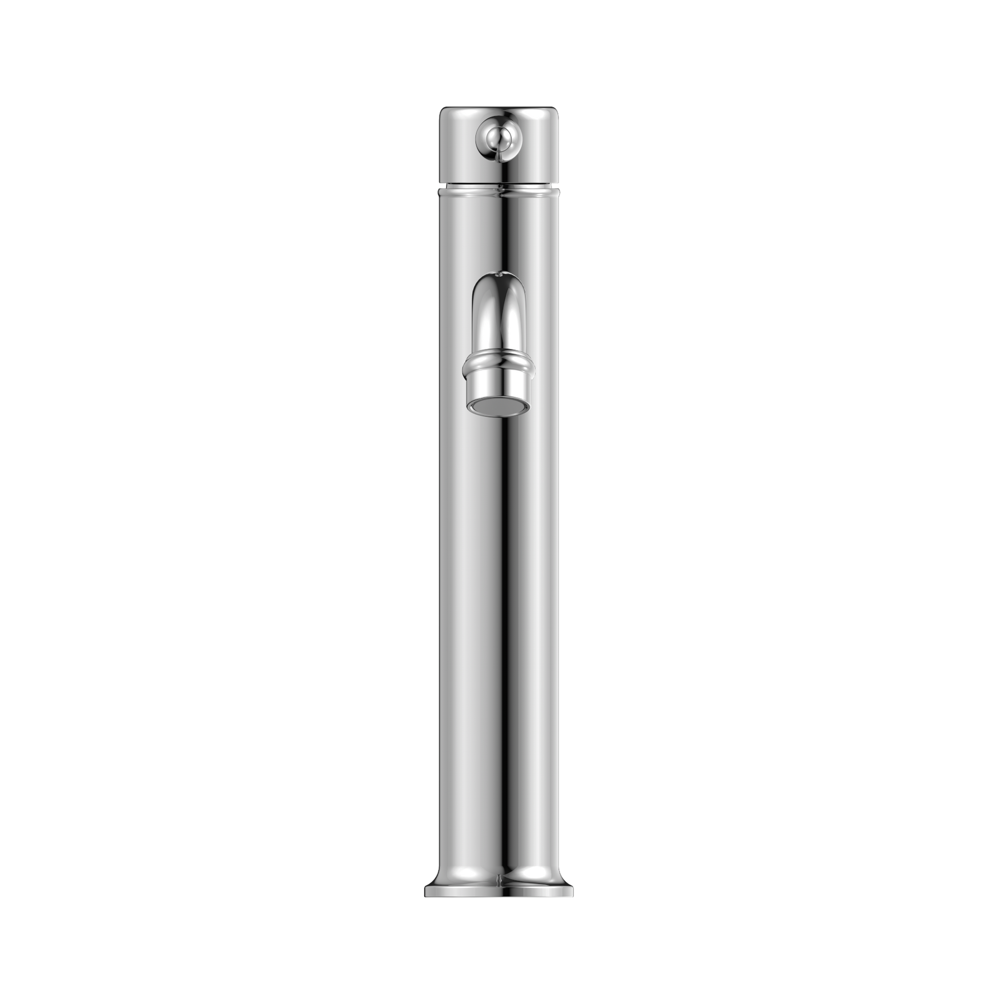 Nero York Straight Tall Basin Mixer With Metal Lever, Chrome