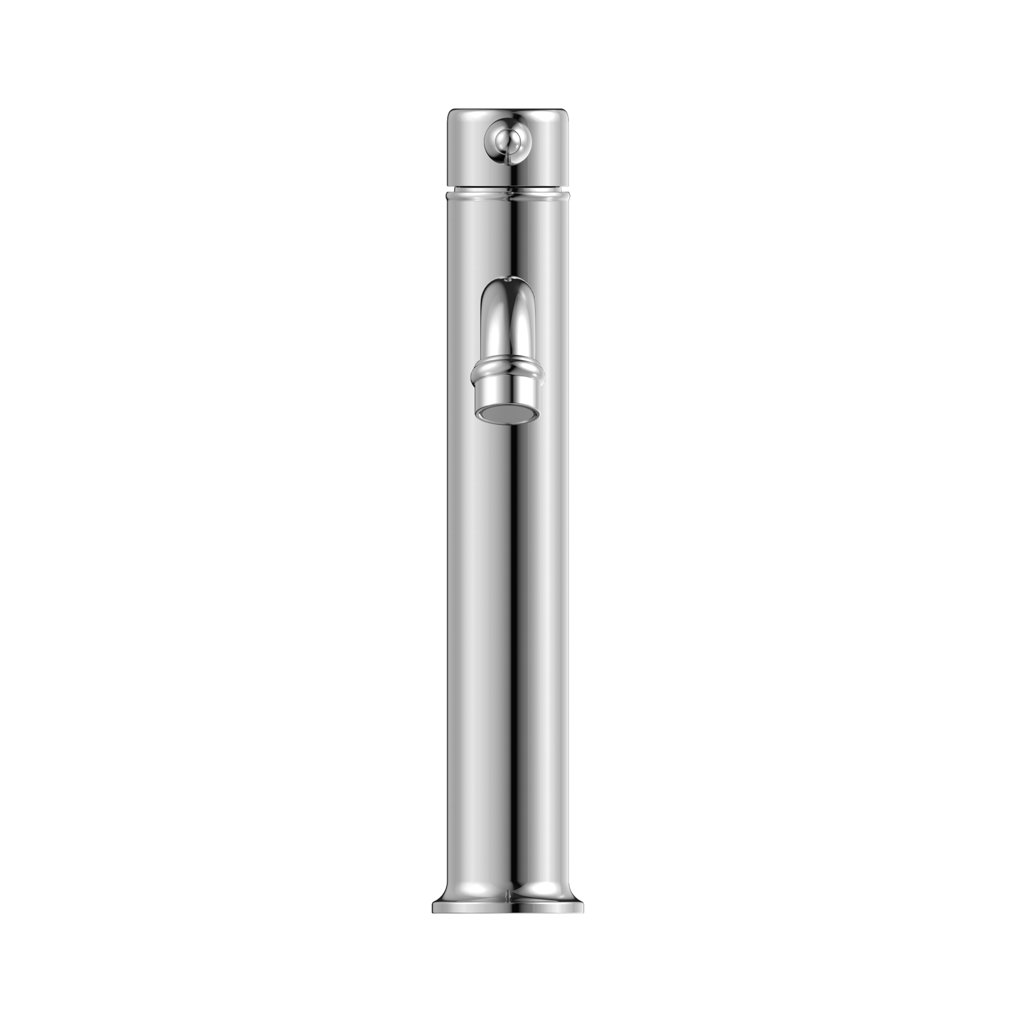 Nero York Straight Tall Basin Mixer With Metal Lever, Chrome
