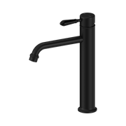 Nero York Straight Tall Basin Mixer With Metal Lever, Matte Black