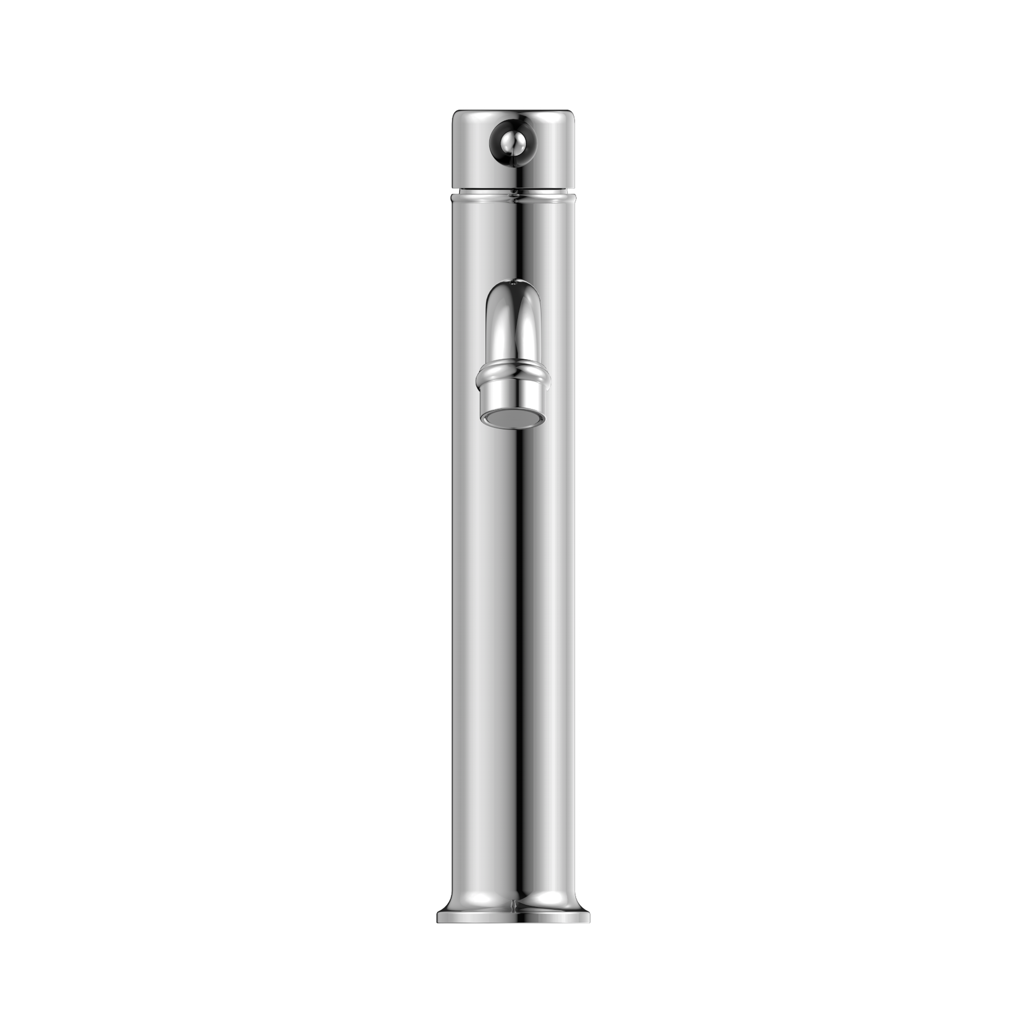 Nero York Straight Tall Basin Mixer With Black Porcelain Lever, Chrome