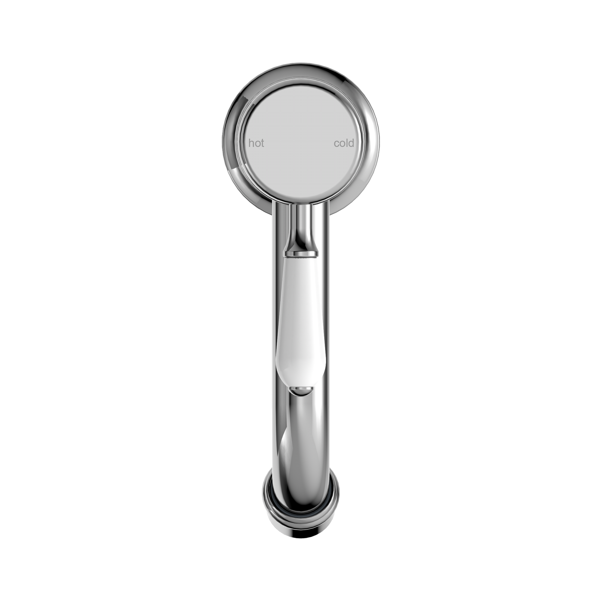 Nero York Straight Basin Mixer With White Porcelain Lever, Chrome