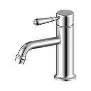 Nero York Straight Basin Mixer With Metal Lever, Chrome