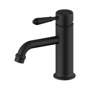 Nero York Straight Basin Mixer With Metal Lever, Matte Black