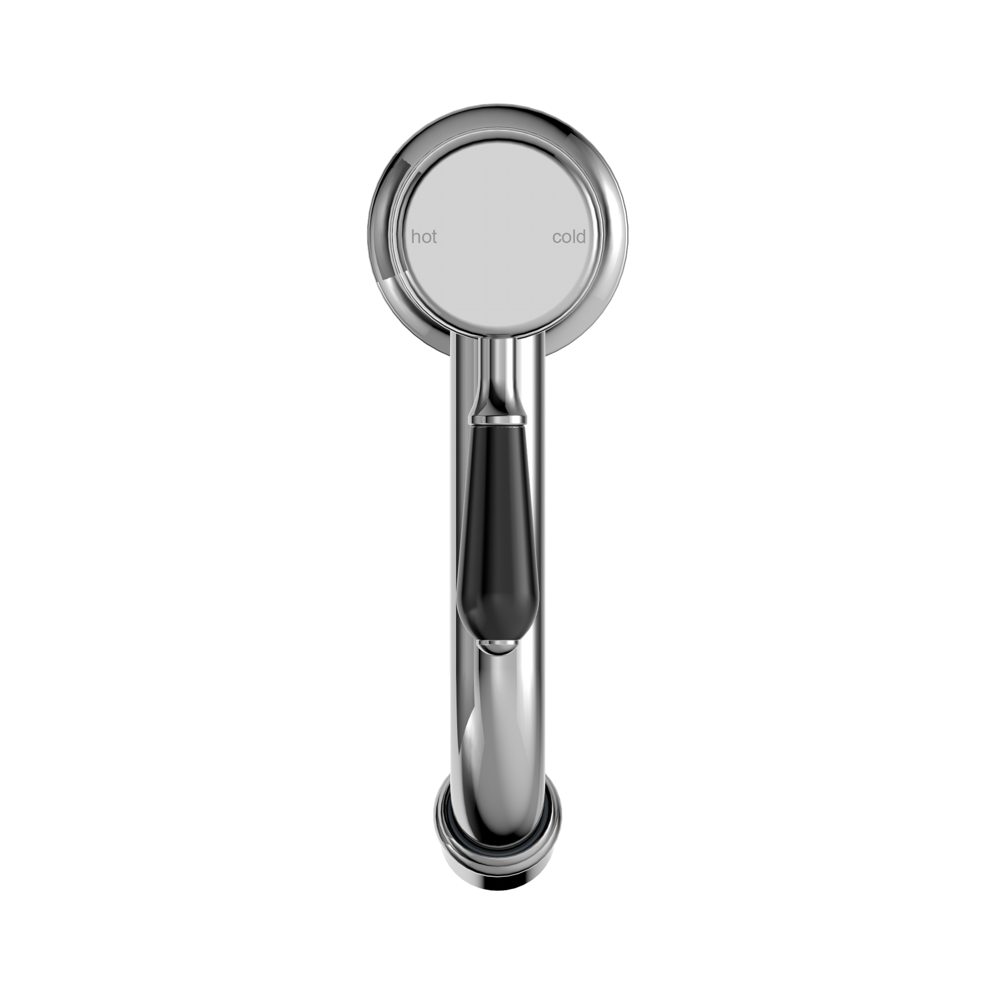 Nero York Straight Basin Mixer With Black Porcelain Lever, Chrome