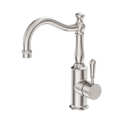 Nero York Basin Mixer Hook Spout With Metal Lever, Brushed Nickel
