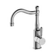 Nero York Basin Mixer Hook Spout With Metal Lever, Chrome