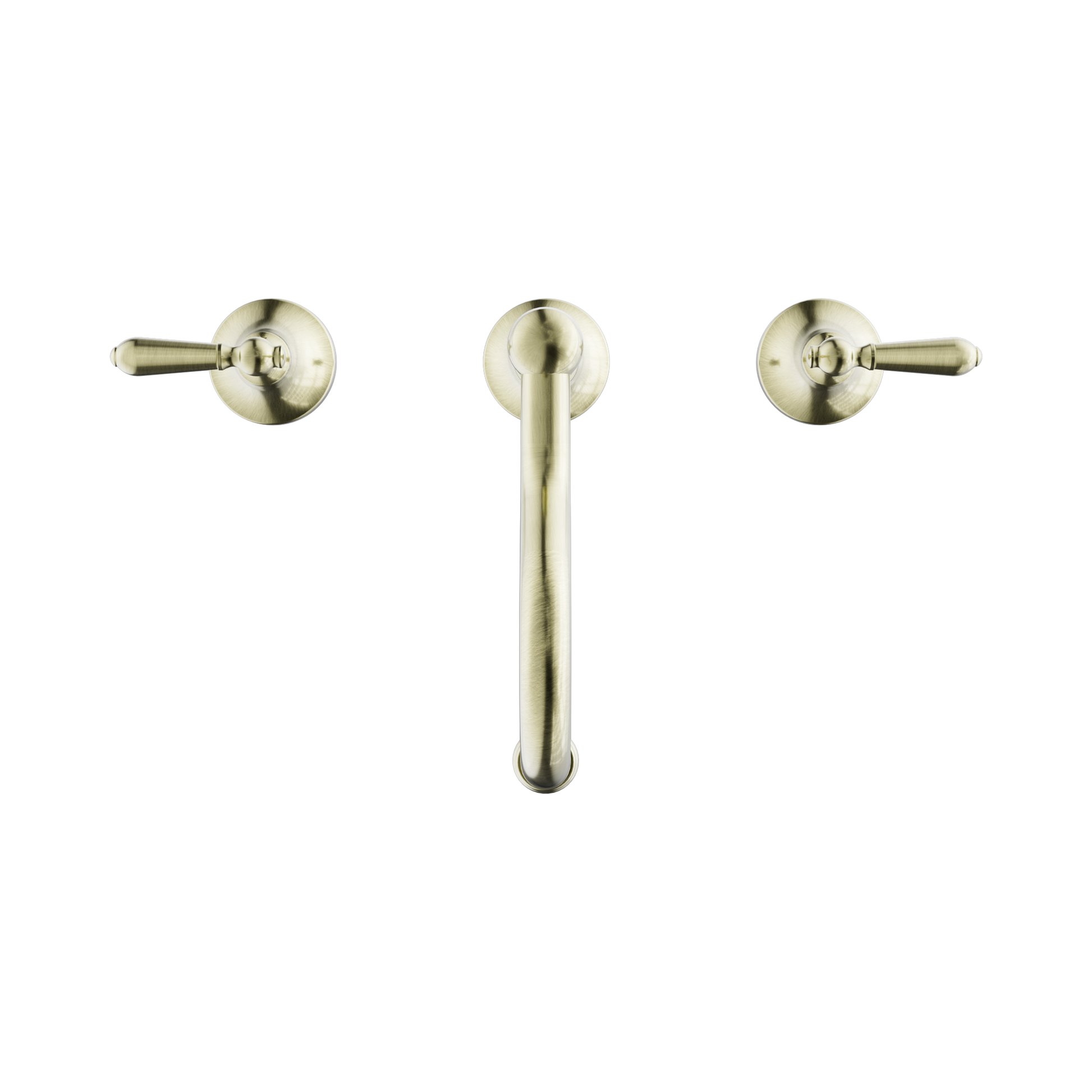Nero York Basin Set With Metal Lever Aged Brass