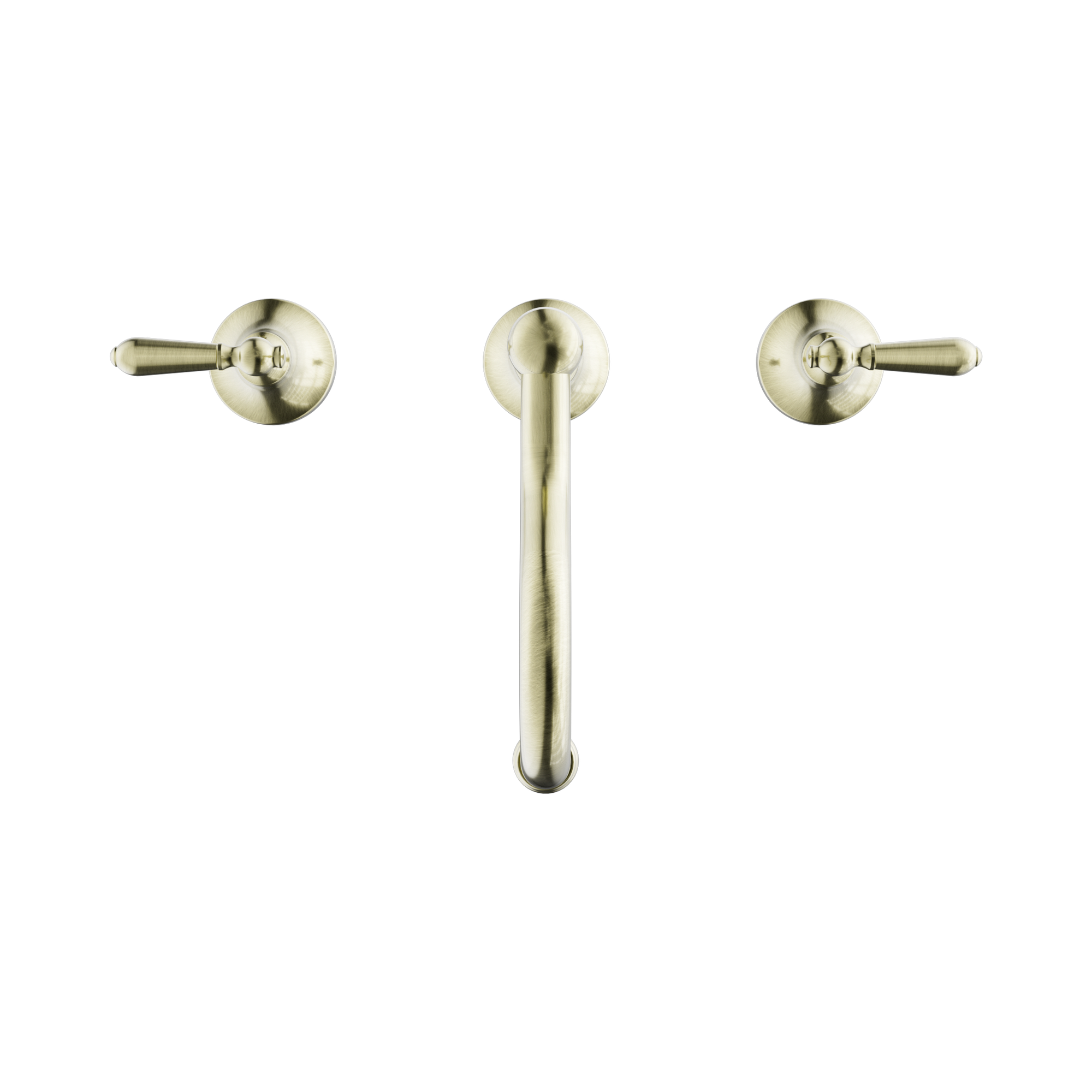 Nero York Basin Set With Metal Lever Aged Brass