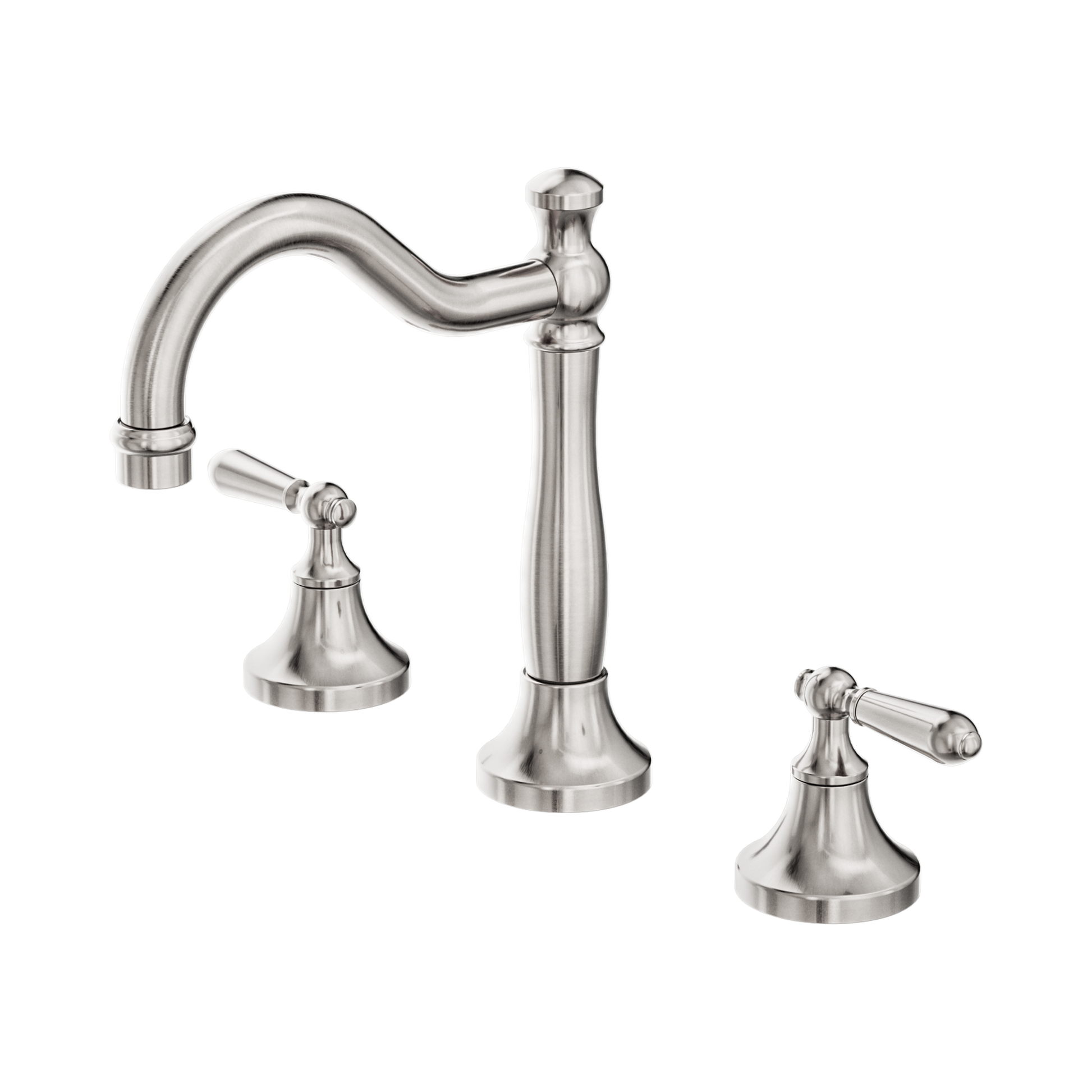 Nero York Basin Set With Metal Lever, Brushed Nickel
