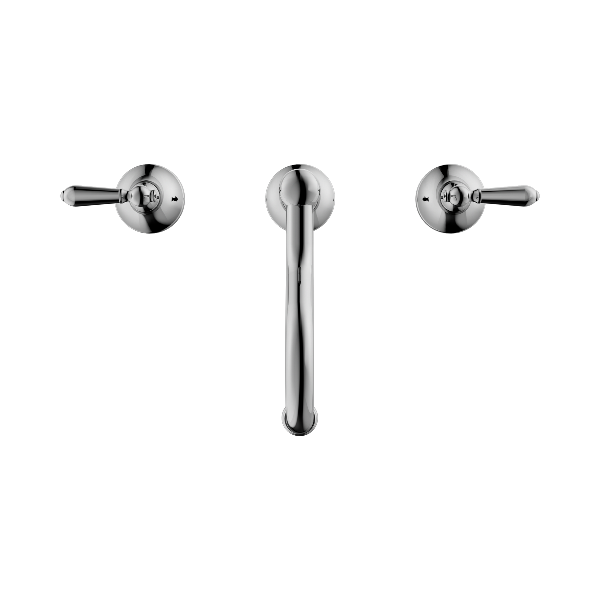 Nero York Basin Set With Metal Lever, Chrome