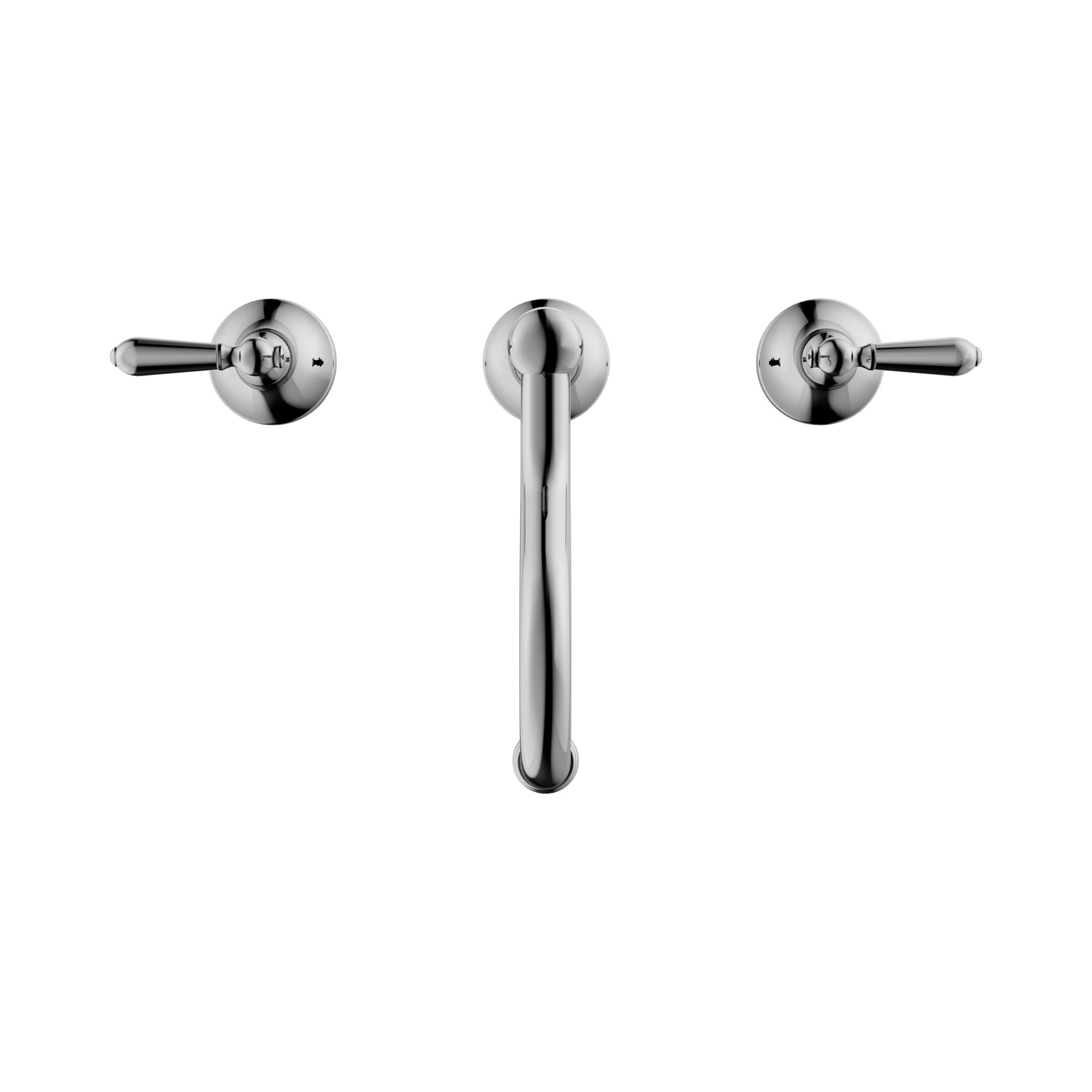 Nero York Basin Set With Metal Lever, Chrome
