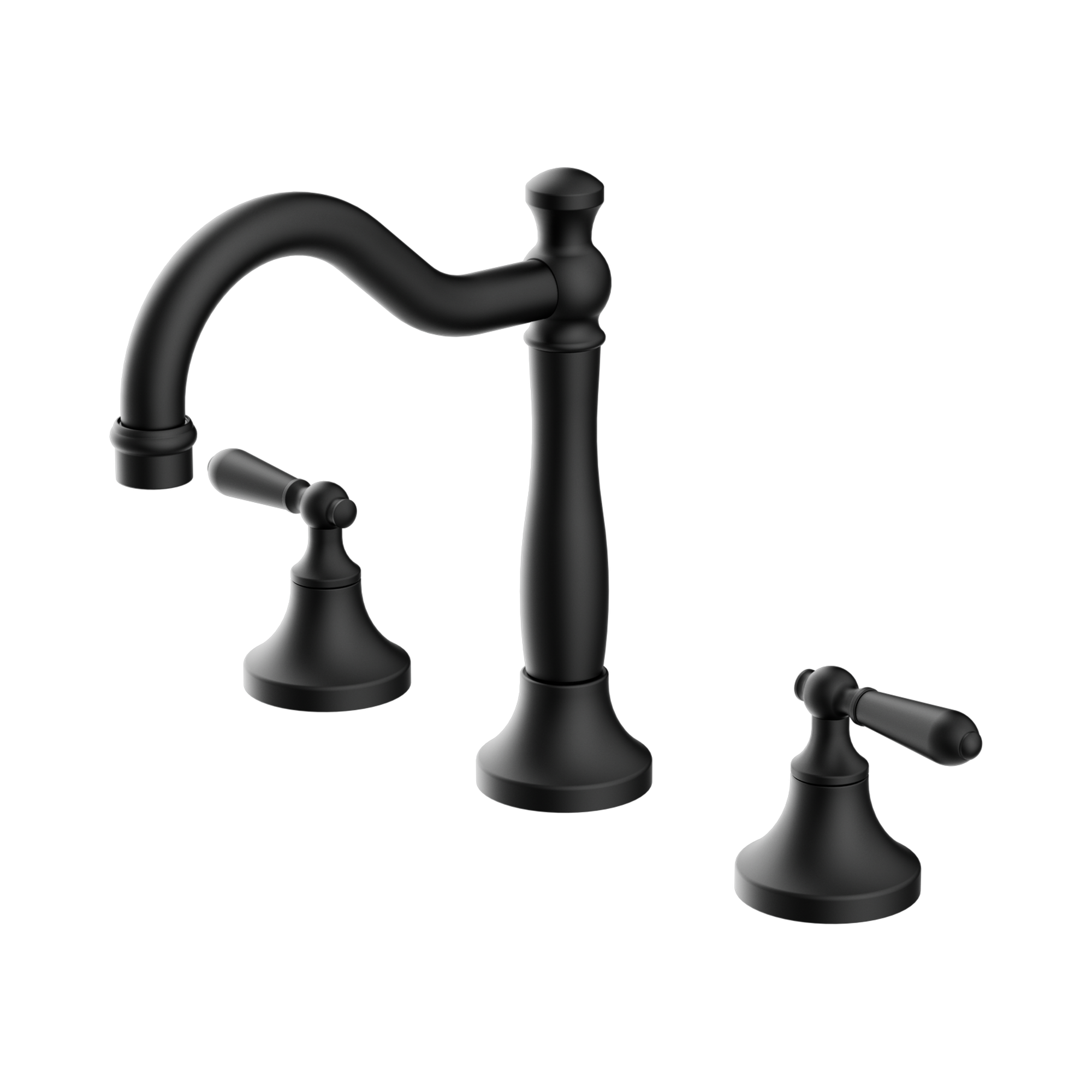 Nero York Basin Set With Metal Lever, Matte Black