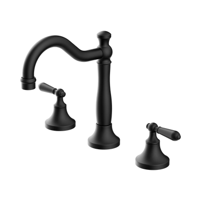 Nero York Basin Set With Metal Lever, Matte Black