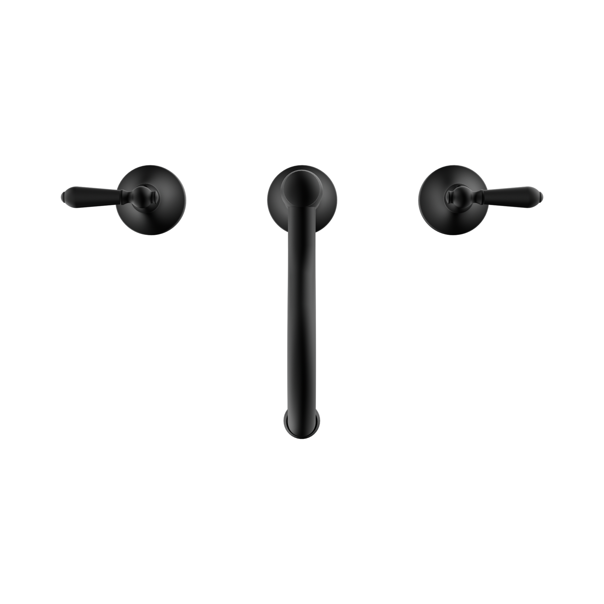 Nero York Basin Set With Metal Lever, Matte Black