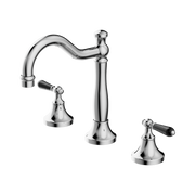 Nero York Basin Set With Black Porcelain Lever, Chrome