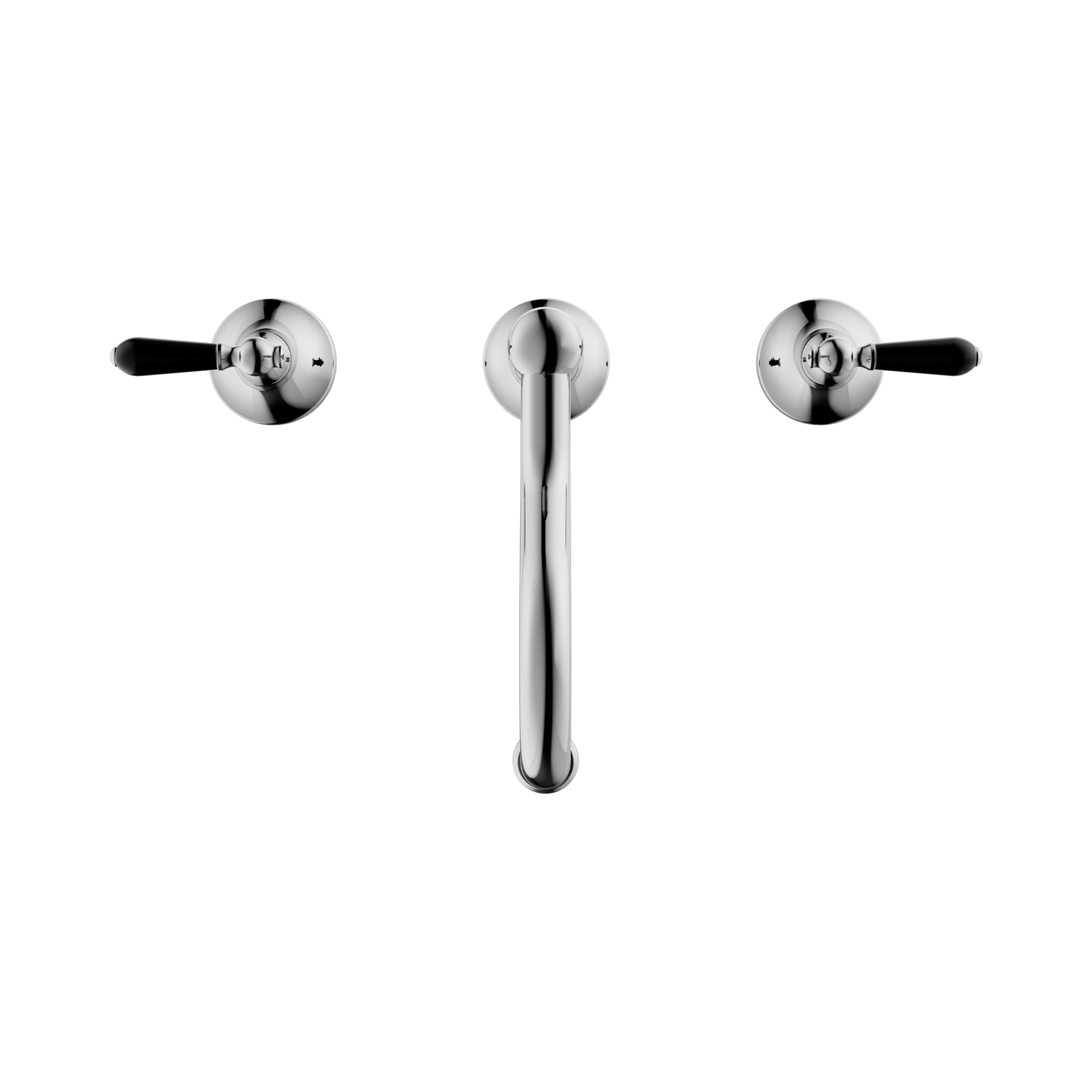 Nero York Basin Set With Black Porcelain Lever, Chrome