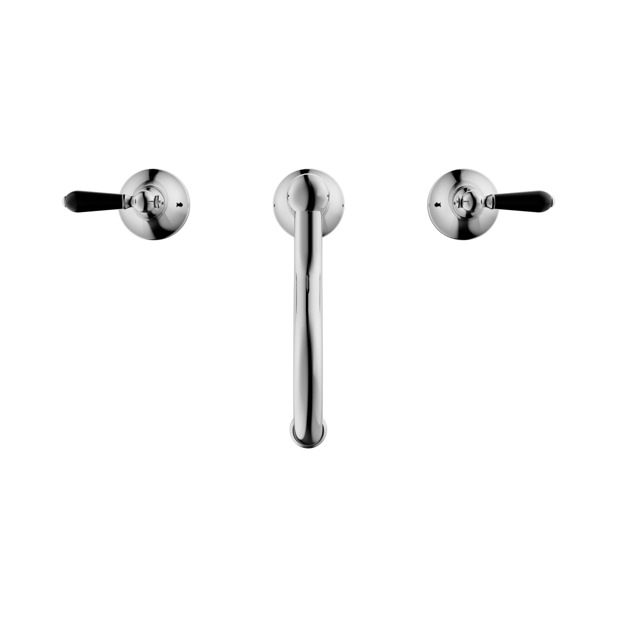Nero York Basin Set With Black Porcelain Lever, Chrome