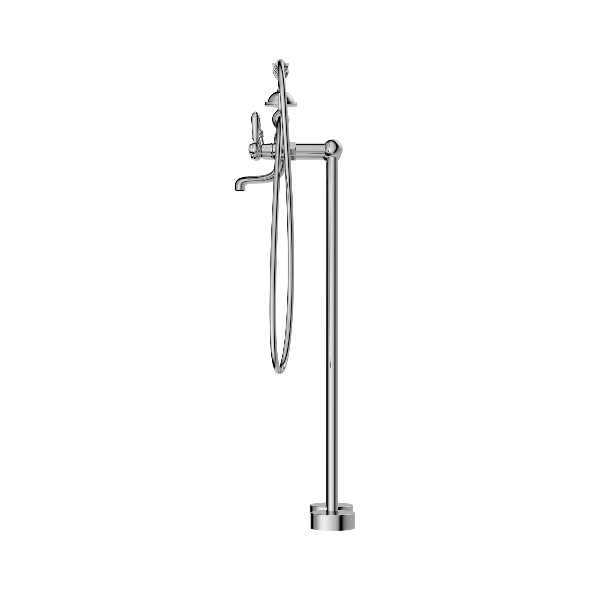 Nero York Freestanding Bath Set With Metal Hand Shower, Chrome