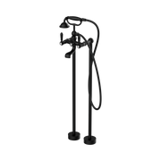 Nero York Freestanding Bath Set With Metal Hand Shower, Matte Black