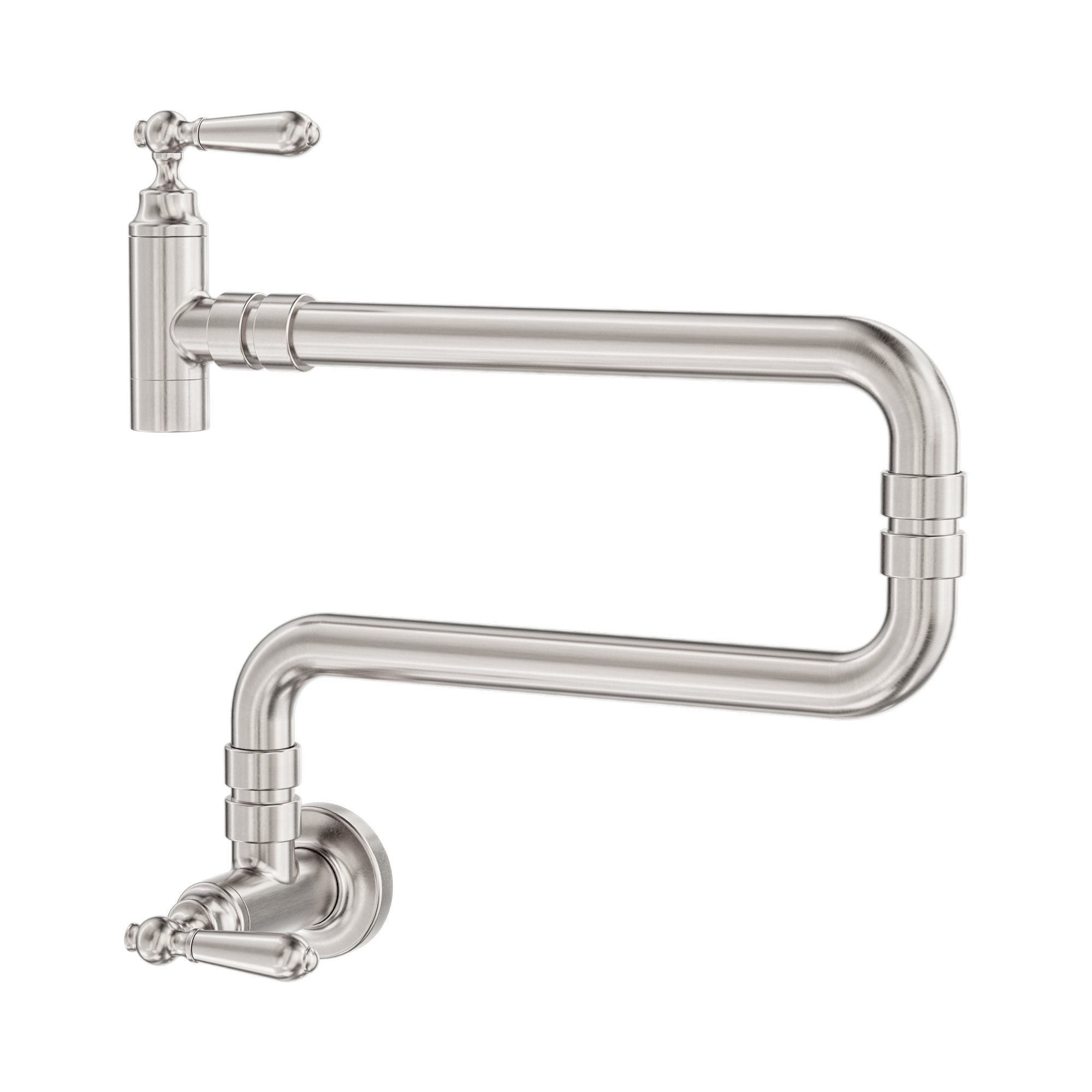 Nero York Wall Mounted Pot Filler, Brushed Nickel